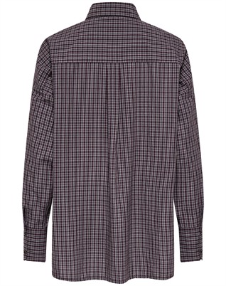 ONLFenna L/S Oversize Skjorte - Winetasting/Grey/White